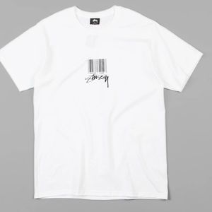 Stussy Barcode Tee in White -XL